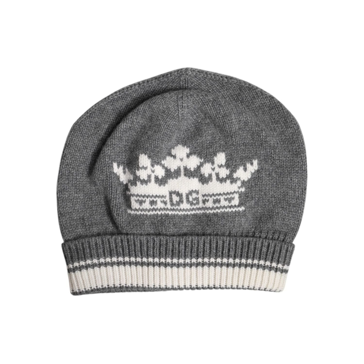 Dolce & Gabbana Gray Cashmere Knitted Winter Beanie Hat