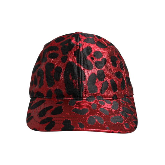 Dolce & Gabbana Red Leopard DG Logo 6 Panels Baseball Cap