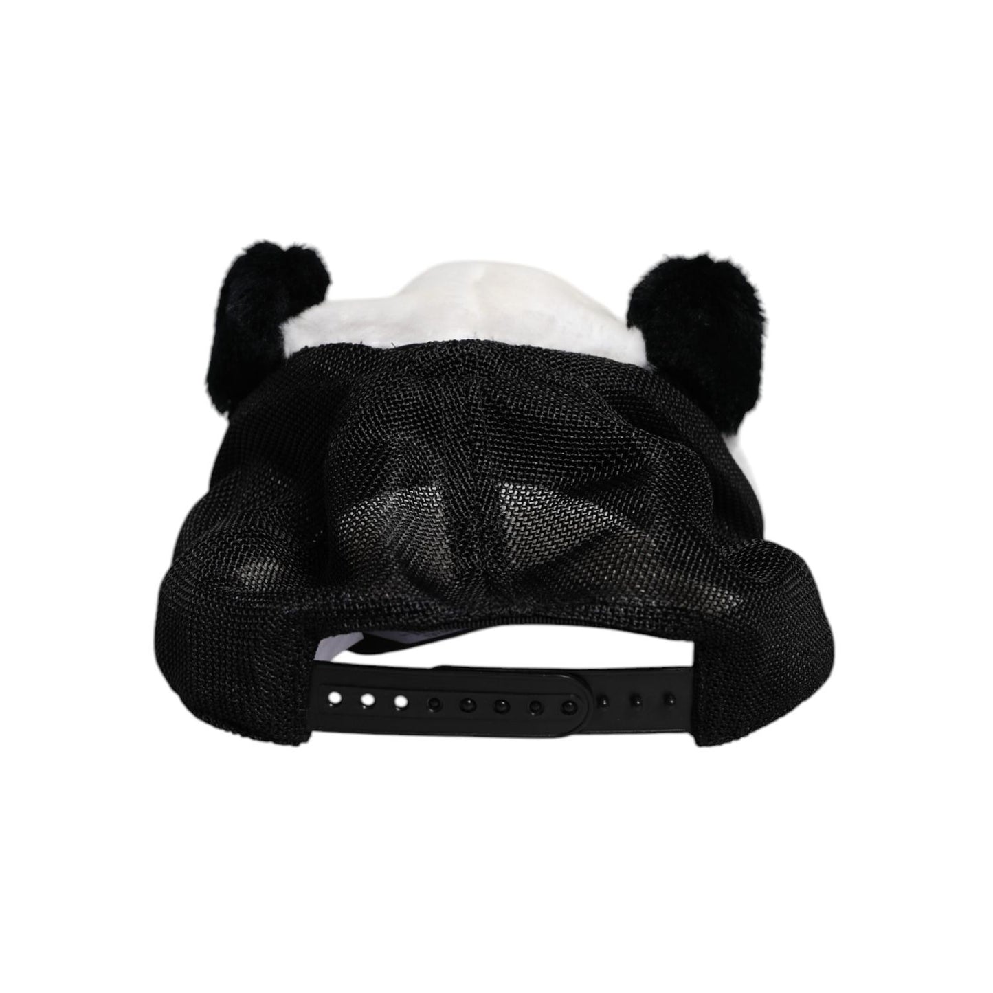Dolce & Gabbana Black White Panda Fur Women Baseball Cap