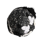 Dolce & Gabbana Black Wool White Floral Embellished Cloche Hat