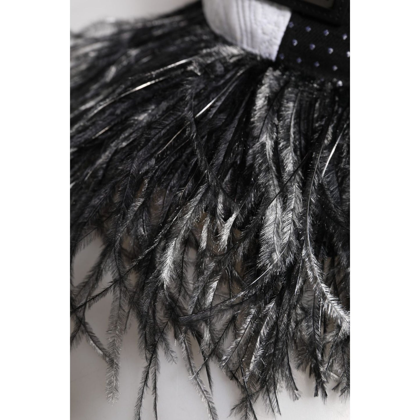 Dolce & Gabbana White Black Polka Dot Feathers Baseball Cap