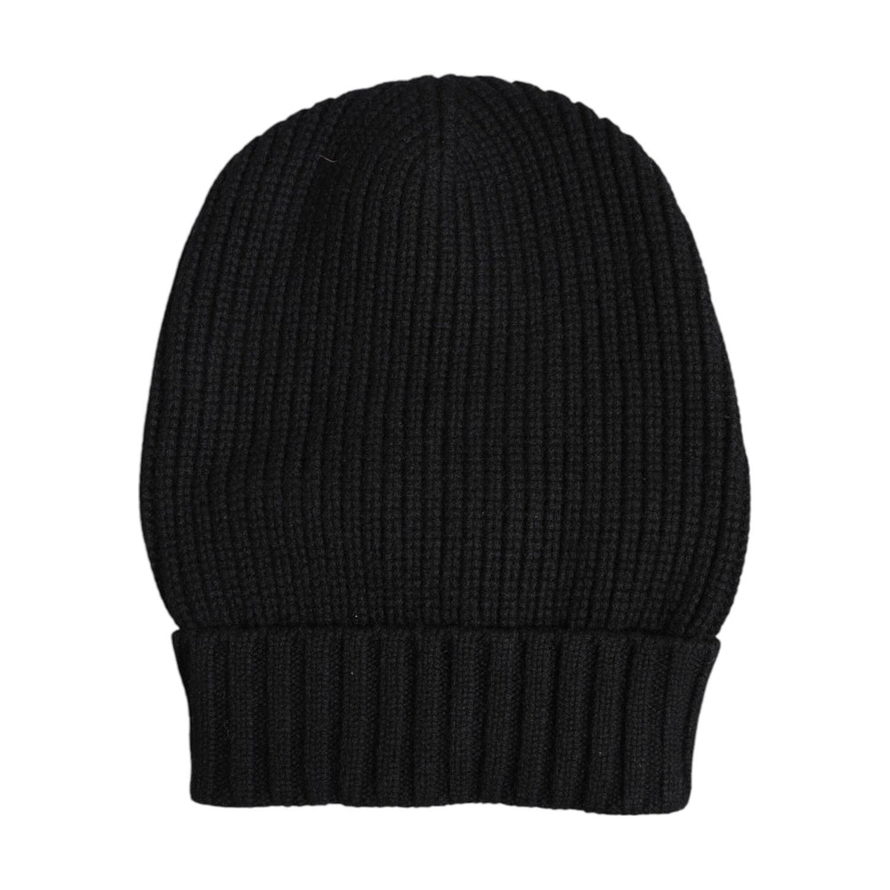 Dolce & Gabbana Black Cashmere Knitted Winter Beanie Hat