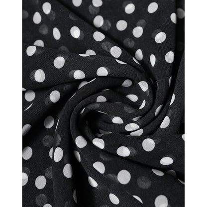 Dolce & Gabbana Black Polka Dots Polyester Wrap Shawl Scarf