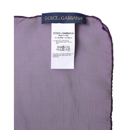 Dolce & Gabbana Purple Silk Rectangle Wrap Shawl Scarf