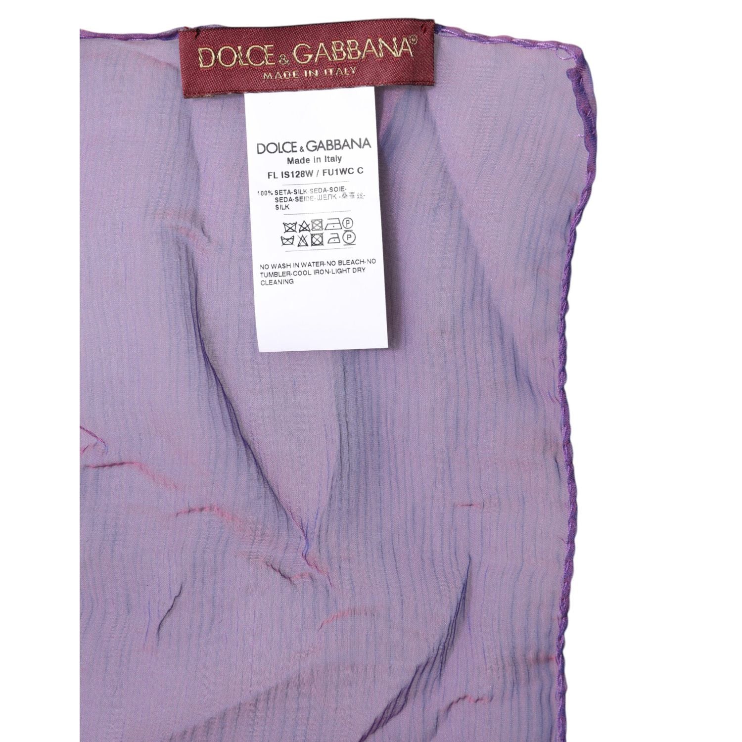 Dolce & Gabbana Purple Silk Rectangle Wrap Shawl Scarf