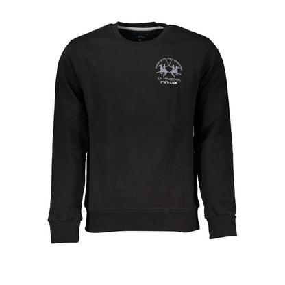 La Martina Black Cotton Sweatshirt
