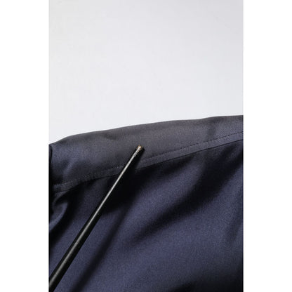 Dolce & Gabbana Dark Blue Silk Double Breasted Shirt