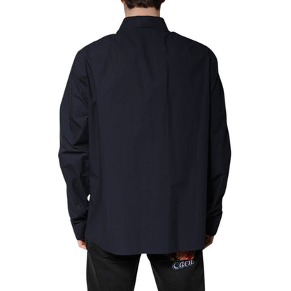 Dolce & Gabbana Dark Blue Cotton Long Sleeve Shirt