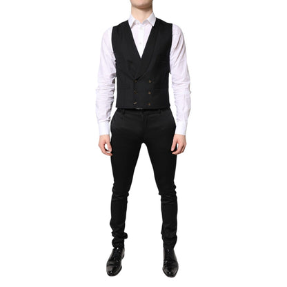 Dolce & Gabbana Black Single Breasted Formal Blazer with Vest
