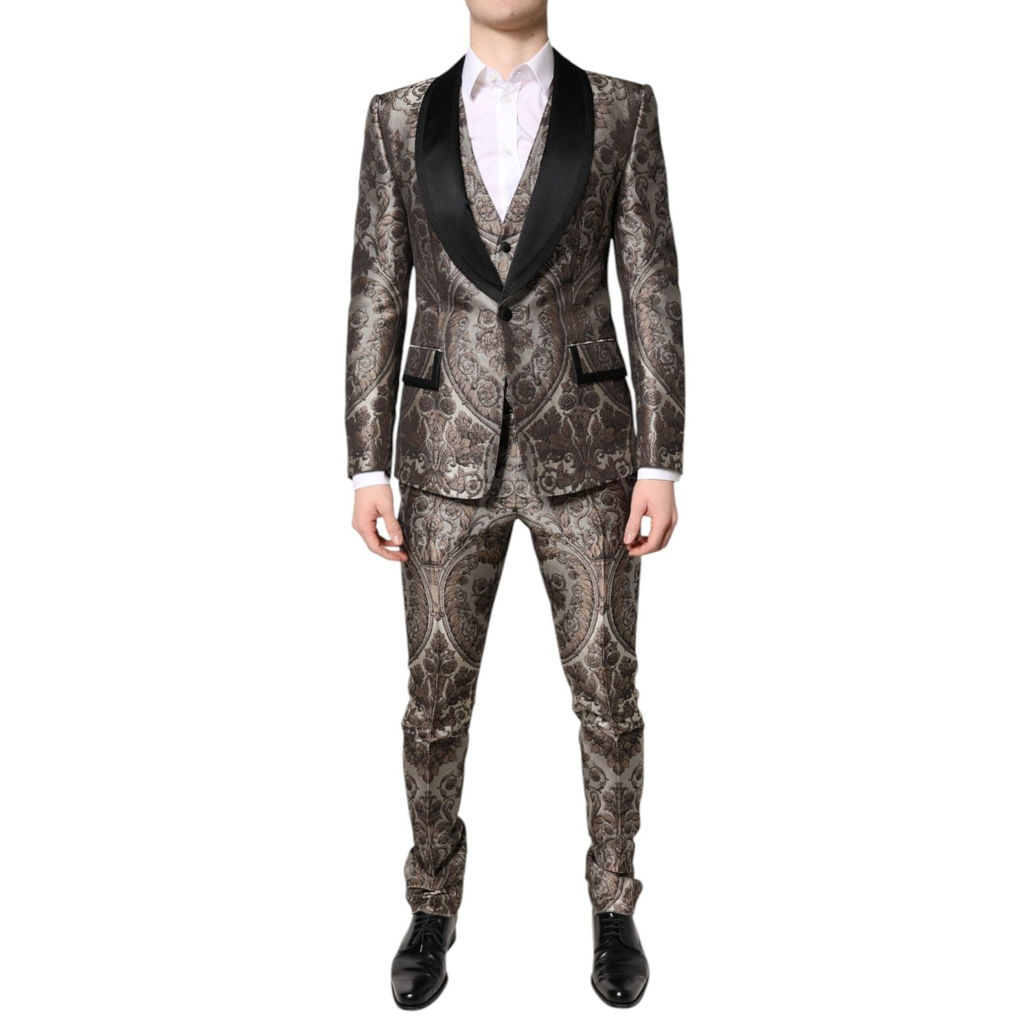 Dolce & Gabbana Multicolor Jacquard Single Breasted 3 Piece Suit