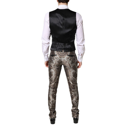 Dolce & Gabbana Multicolor Jacquard Single Breasted 3 Piece Suit
