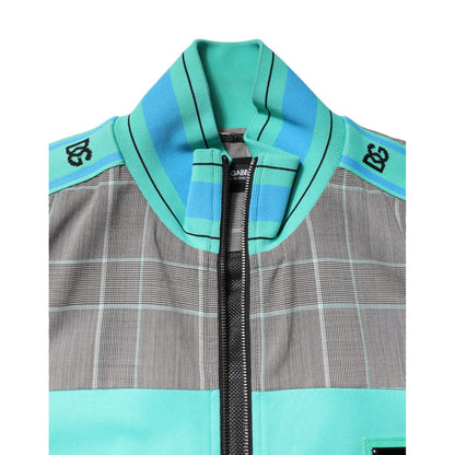 Dolce & Gabbana Multicolor Plaid Full Zip Windbreaker Jacket