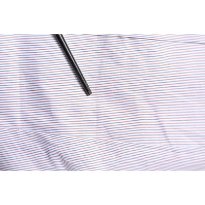 Dolce & Gabbana White Striped Cotton GOLD Long Sleeves Shirt