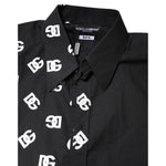 Dolce & Gabbana Black DG Logo Cotton MARTINI Dress Shirt