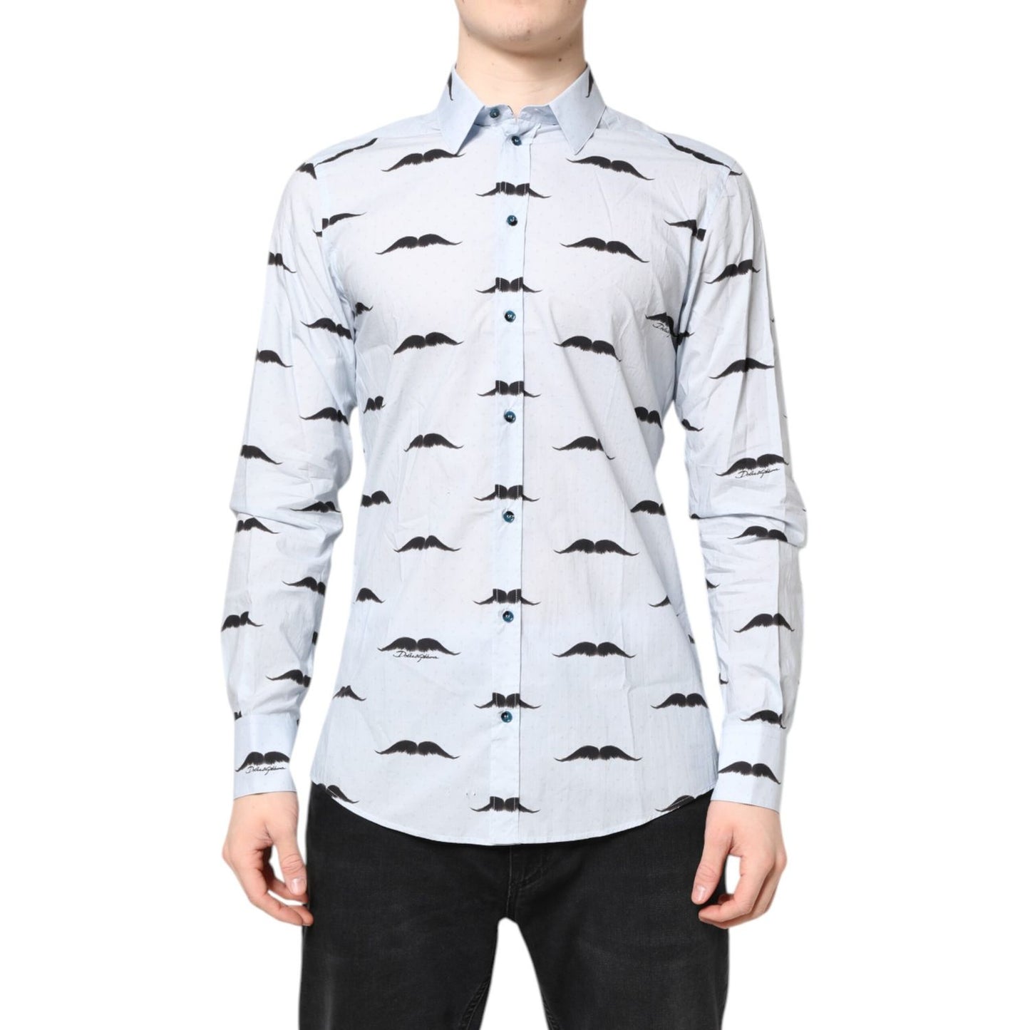 Dolce & Gabbana Light Blue Cotton MARTINI Formal Dress Shirt