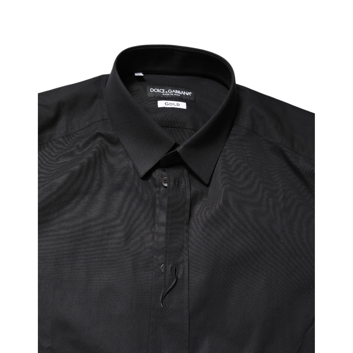 Dolce & Gabbana Black GOLD Cotton Long Sleeves Dress Shirt