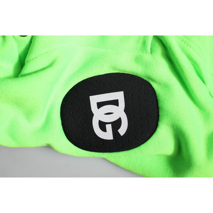 Dolce & Gabbana Green Polyester Hooded Sportswear Vest Sweater