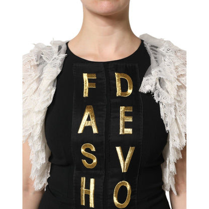 Dolce & Gabbana Black Fashion Devotion Embellish Mini Dress