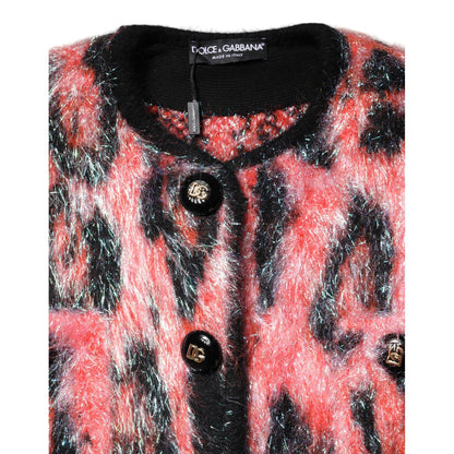 Dolce & Gabbana Red Mohair Wool Button Down Cardigan Sweater