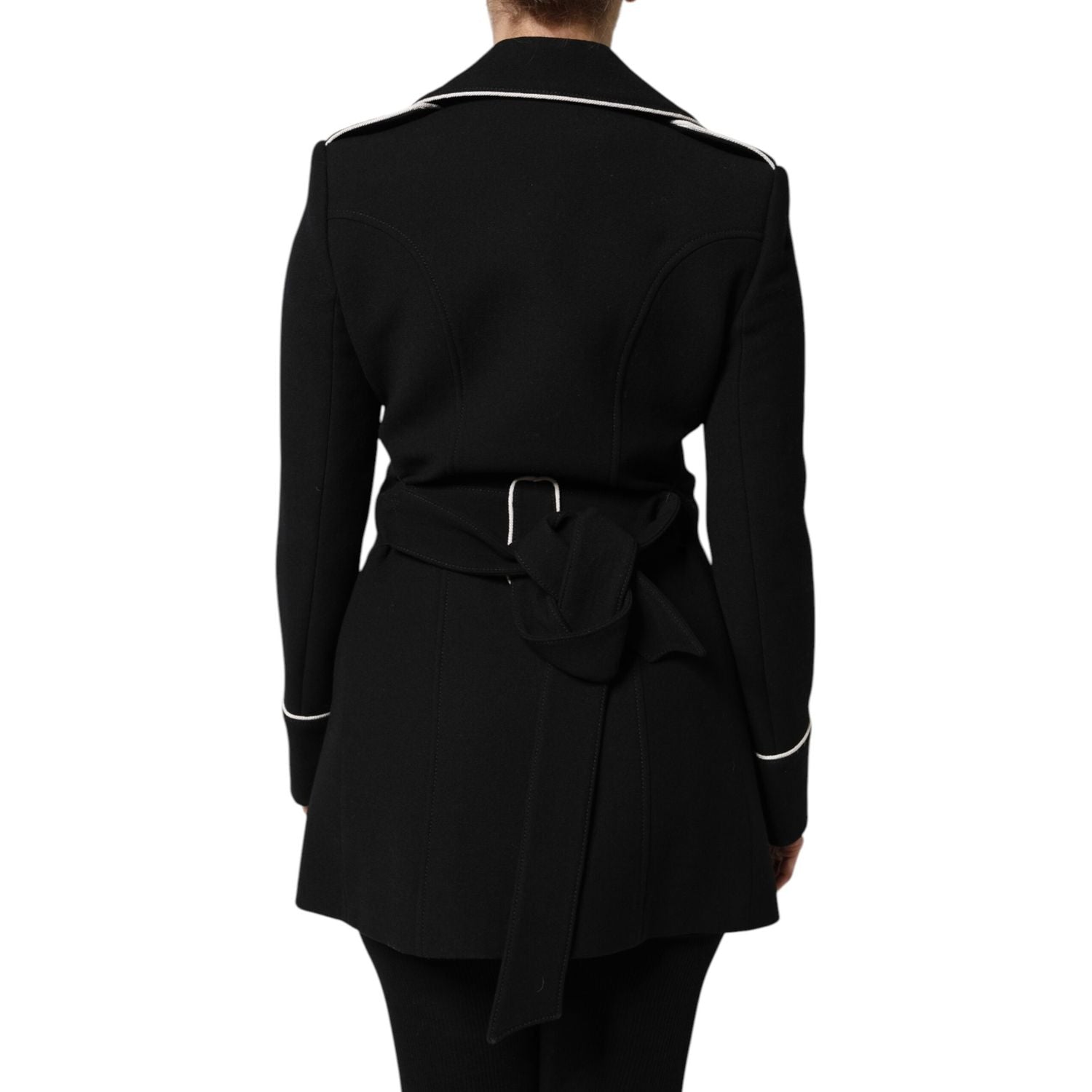 Dolce & Gabbana Black Wool Double Breasted Blazer Jacket