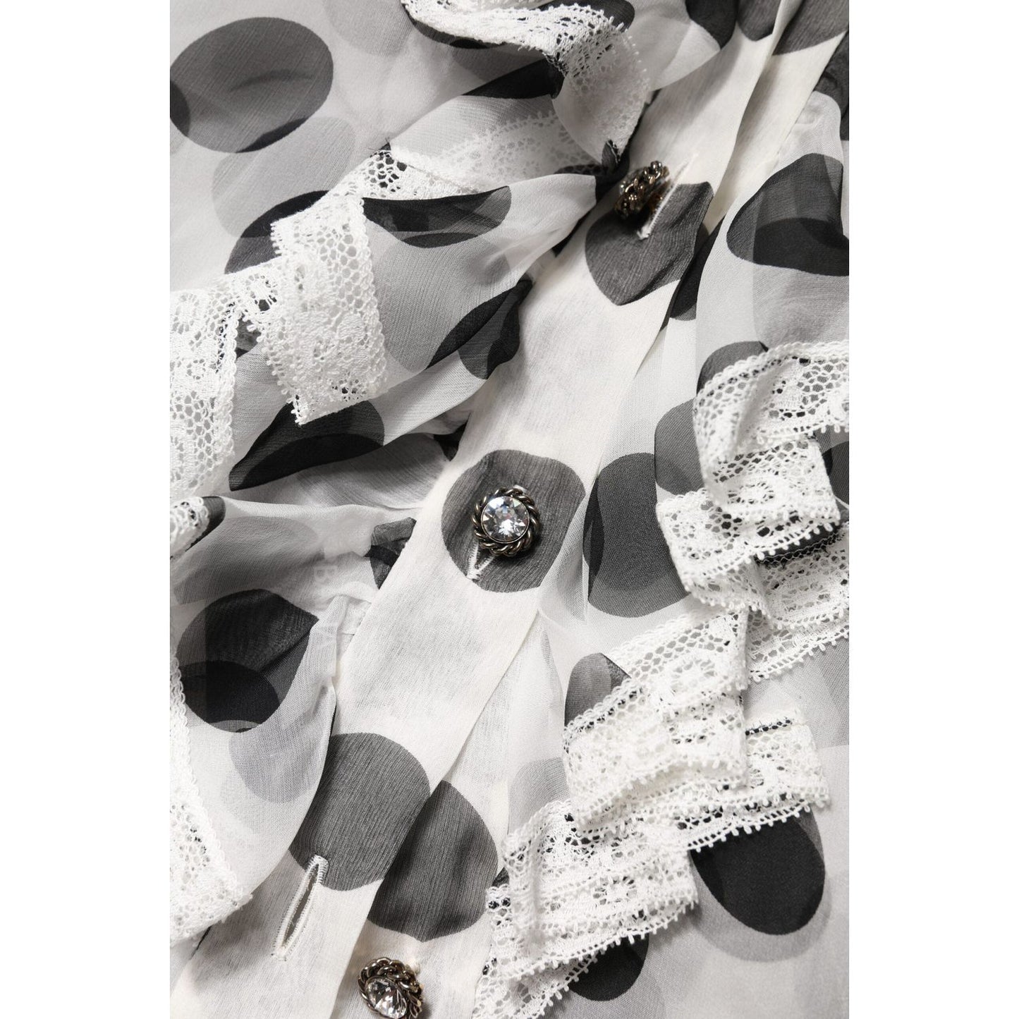 Dolce & Gabbana White Black Polka Dot Cotton Sleeveless Top