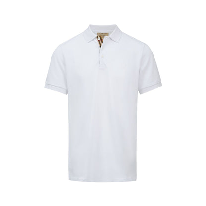 Burberry White Cotton Collared Polo Shirt