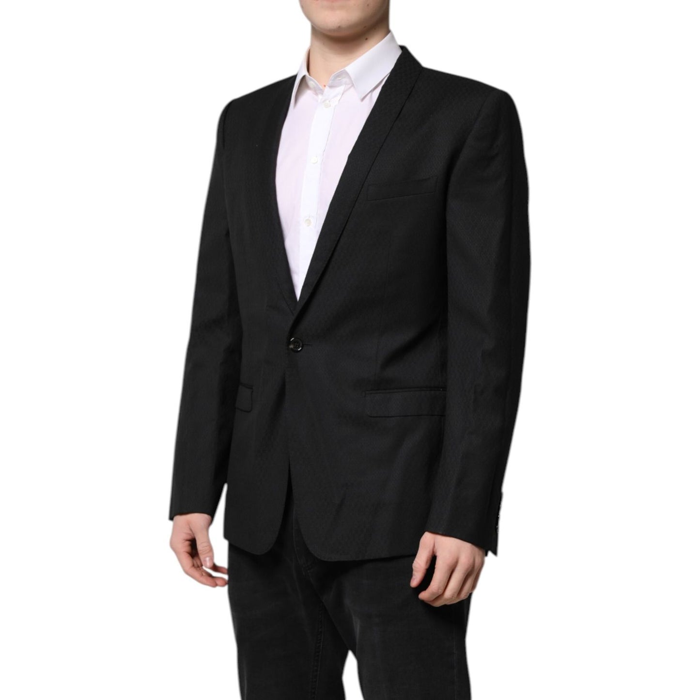 Dolce & Gabbana Black GOLD Single Breasted Suit Coat Blazer