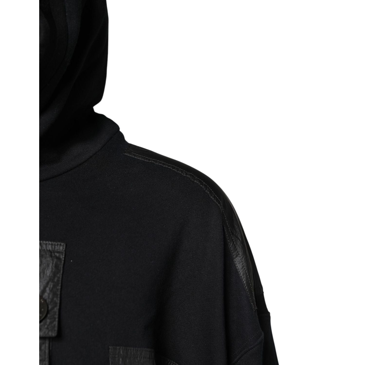 Dolce & Gabbana Black Cotton Hooded Sweatshirt Sweater