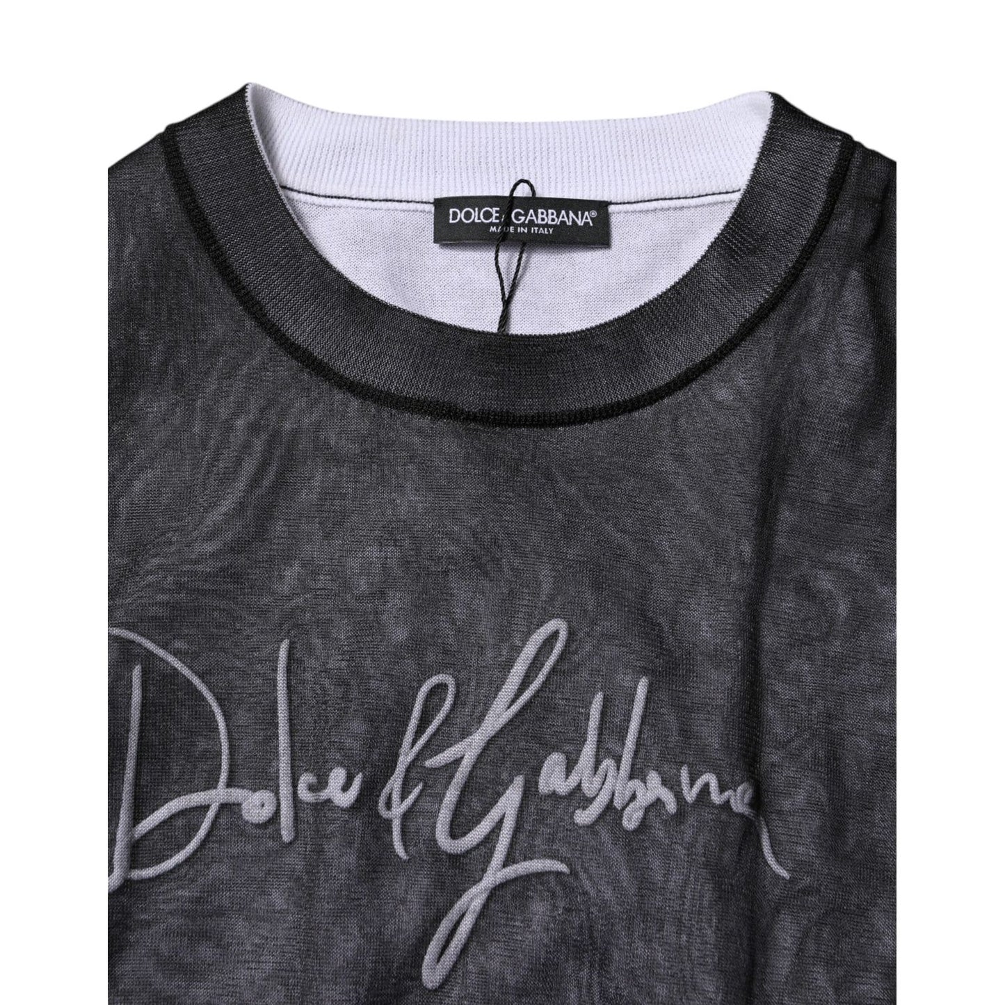 Dolce & Gabbana Black White Logo Knitted Pullover Sweater