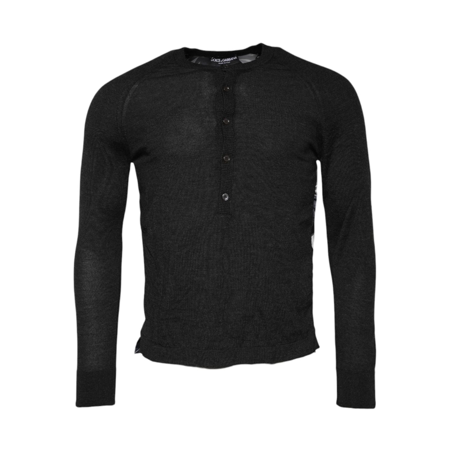 Dolce & Gabbana Black Printed Knitted Men Pullover Sweater