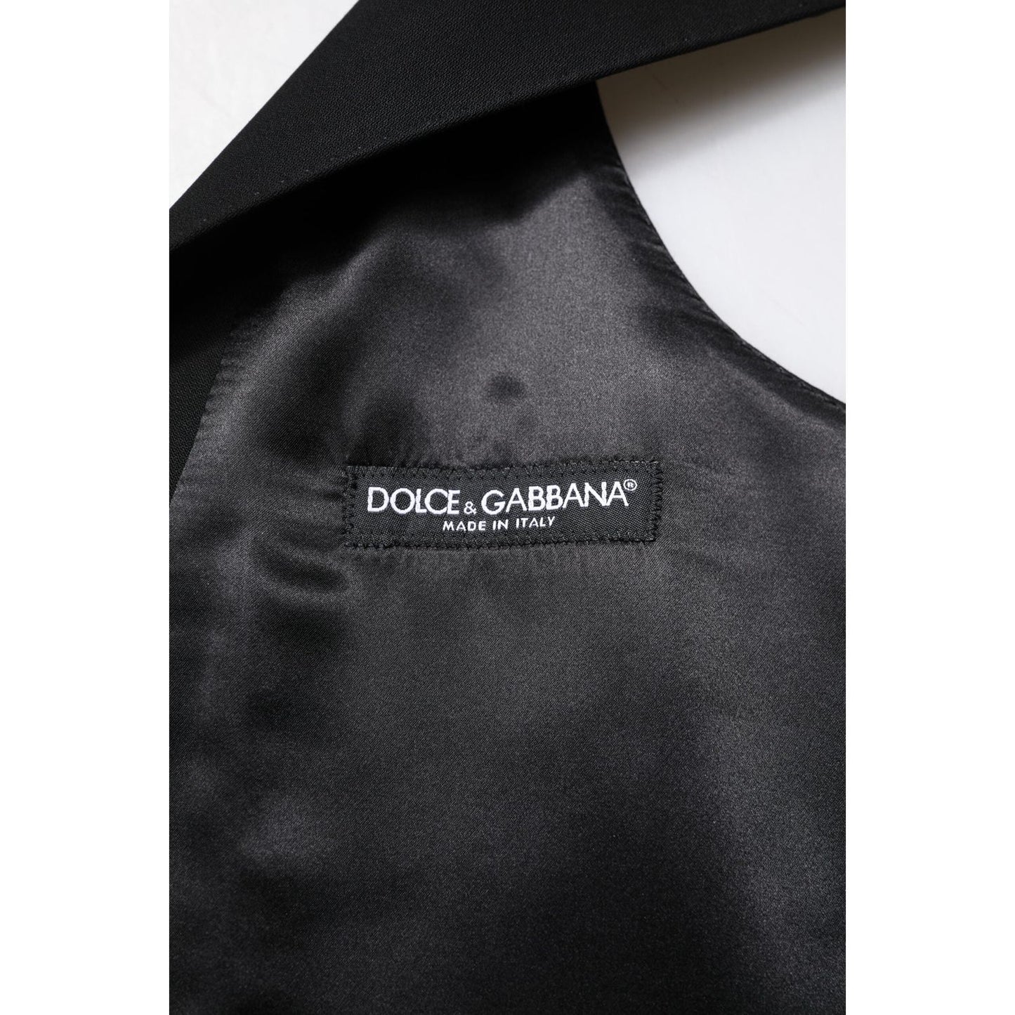 Dolce & Gabbana Black Wool Waistcoat Dress Formal Vest