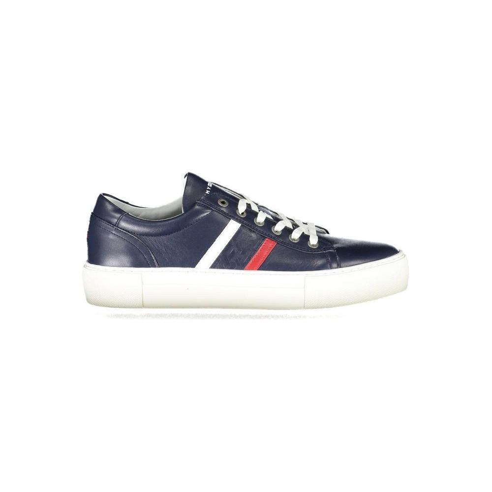 Tommy Hilfiger Blue Leather Men Sneaker