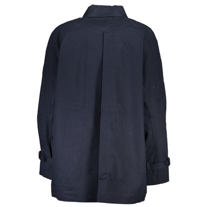 Tommy Hilfiger Blue Cotton Trench Coat