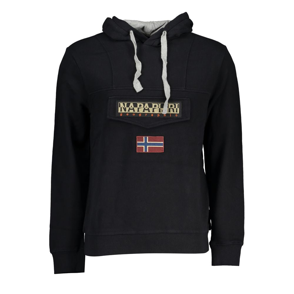 Napapijri Black Cotton Men's Hooded Sweater