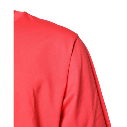 Dolce & Gabbana Red Cotton Lettering Print Crew Neck T-shirt