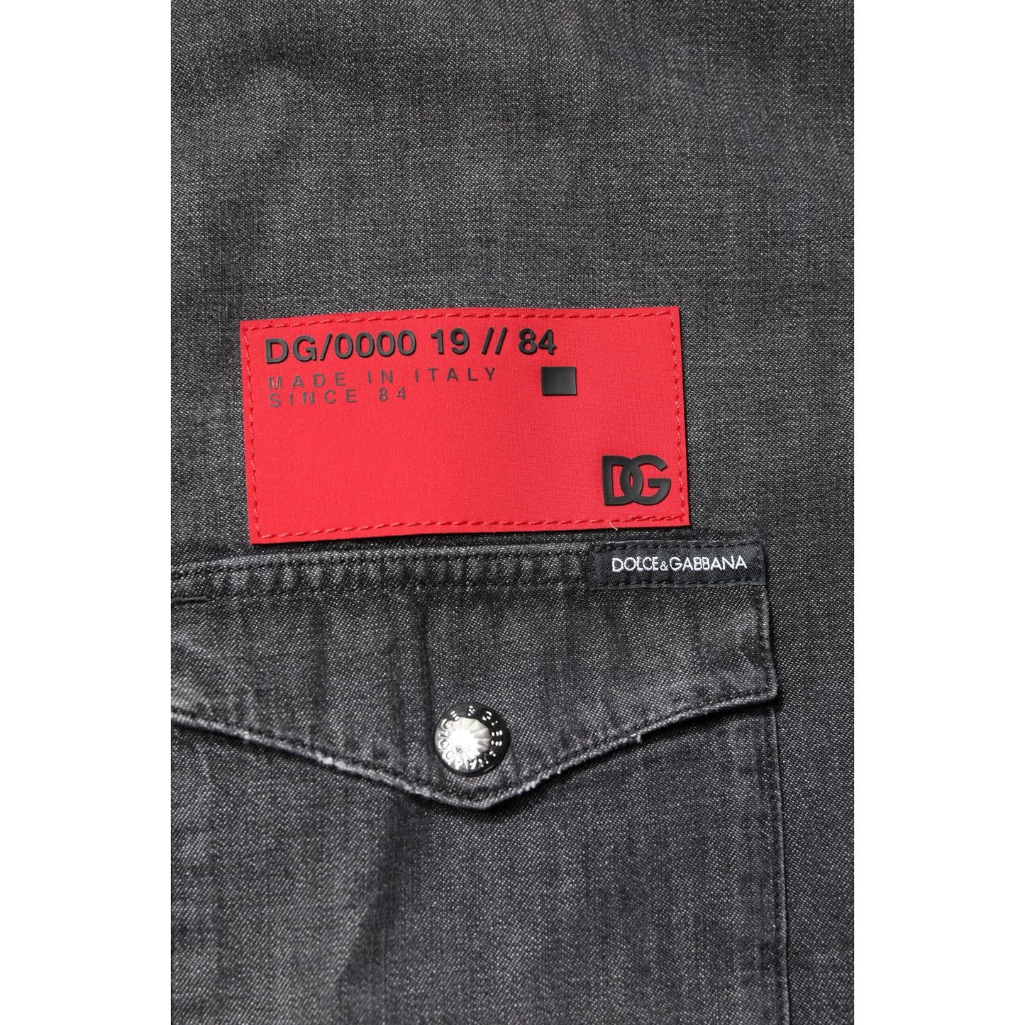 Dolce & Gabbana Gray Long Sleeves Button Down Denim Shirt