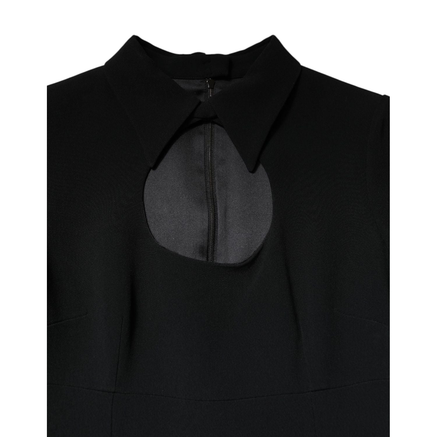 Dolce & Gabbana Black Long Sleeves Bodycon Sheath Midi Dress