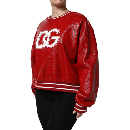 Dolce & Gabbana Red Wool DGLogo Embroidery Pullover Sweater