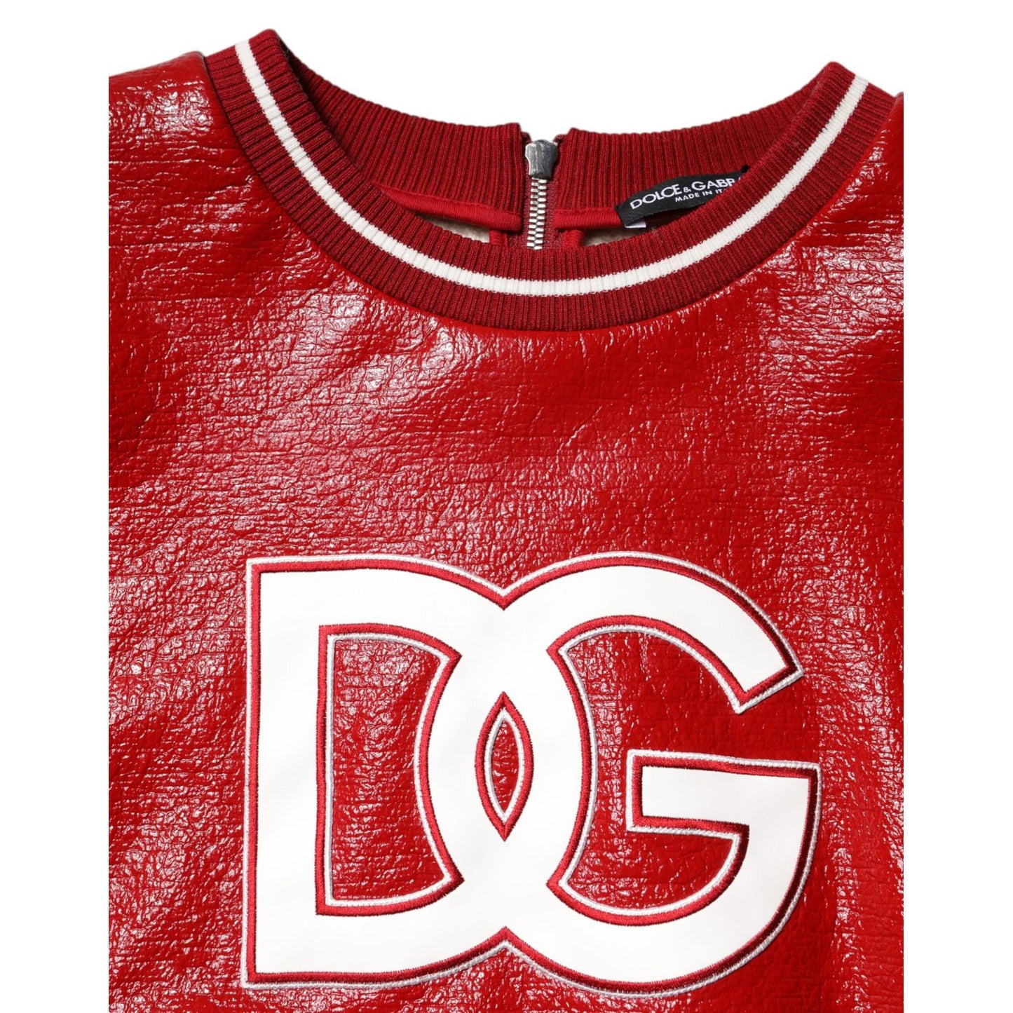 Dolce & Gabbana Red Wool DGLogo Embroidery Pullover Sweater