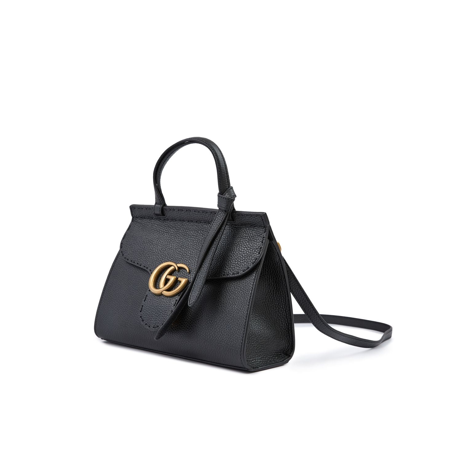 Gucci Black Leather GG Marmont Handbag