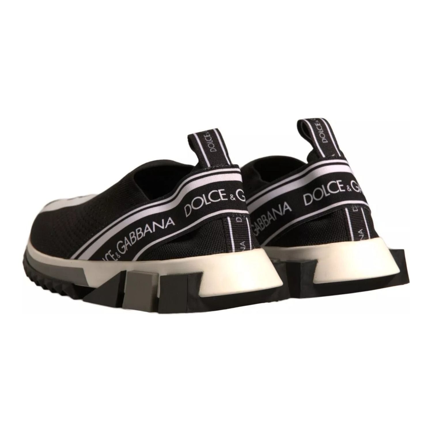 Dolce & Gabbana Black White Slip On Sorrento Sneakers Shoes