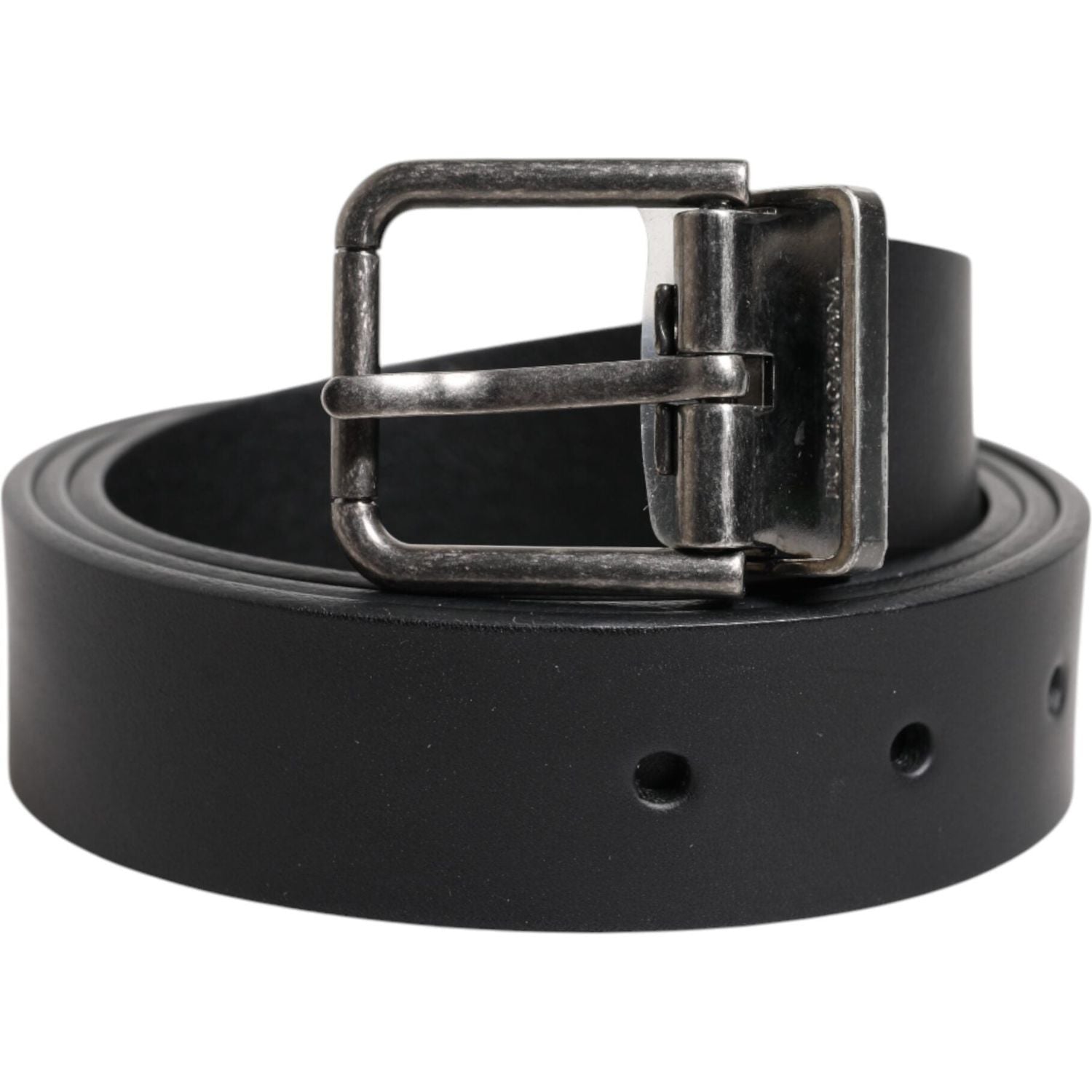 Dolce & Gabbana Black Classic Leather Metal Buckle Belt