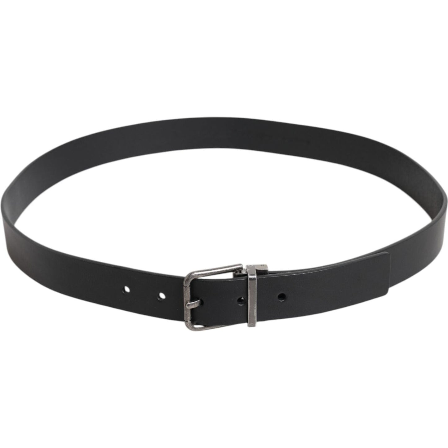 Dolce & Gabbana Black Classic Leather Metal Buckle Belt