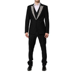 Dolce & Gabbana Black MARTINI Crystal Embellished 3 Pc Suit