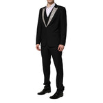 Dolce & Gabbana Black MARTINI Crystal Embellished 3 Pc Suit