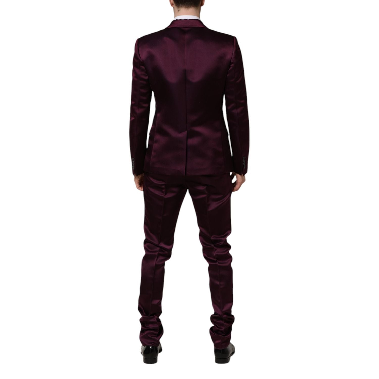 Dolce & Gabbana Dark Purple Silk 3Piece Single Breasted Suit