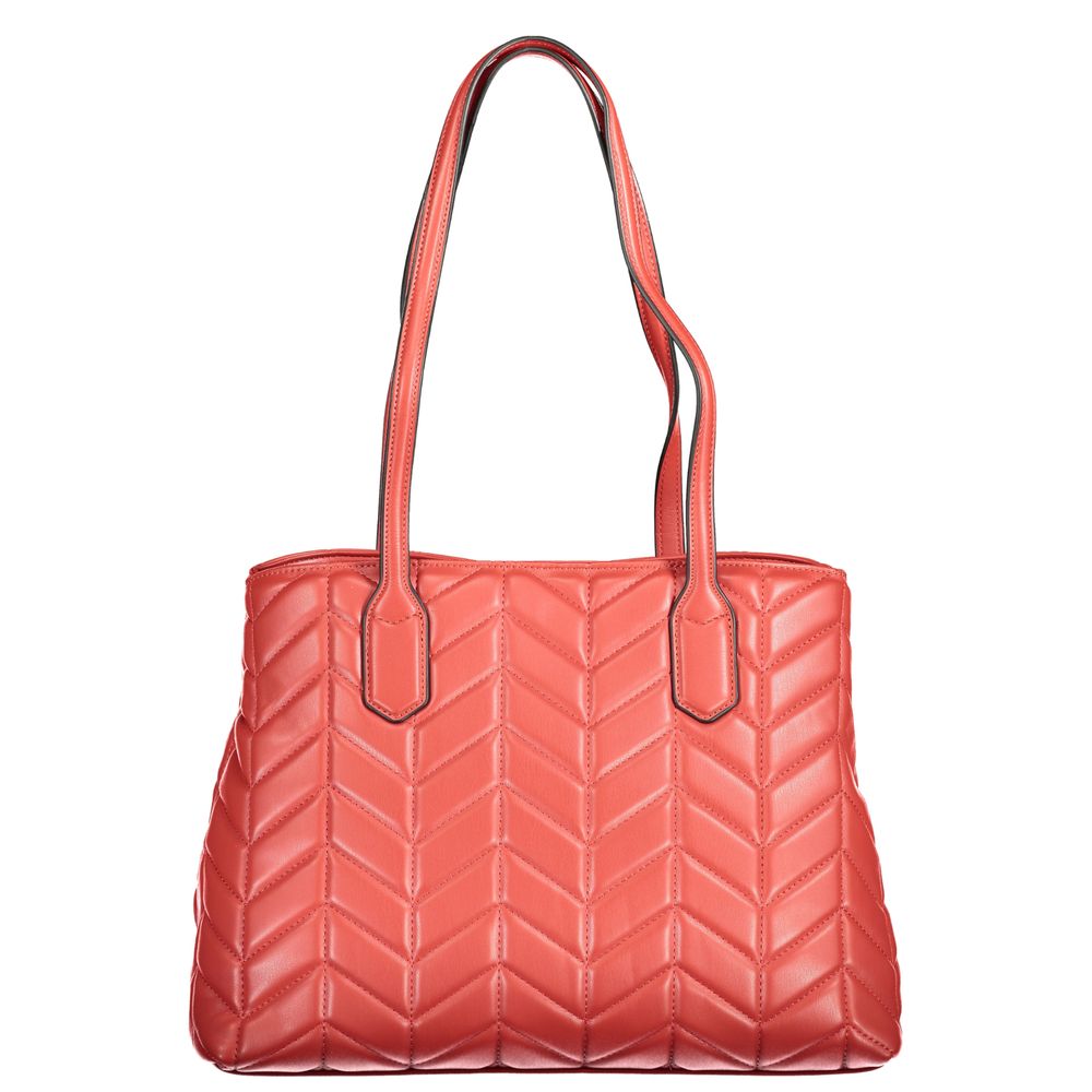 Mario Valentino Red Polyethylene Women Handbag with double shoulder handles and spacious design