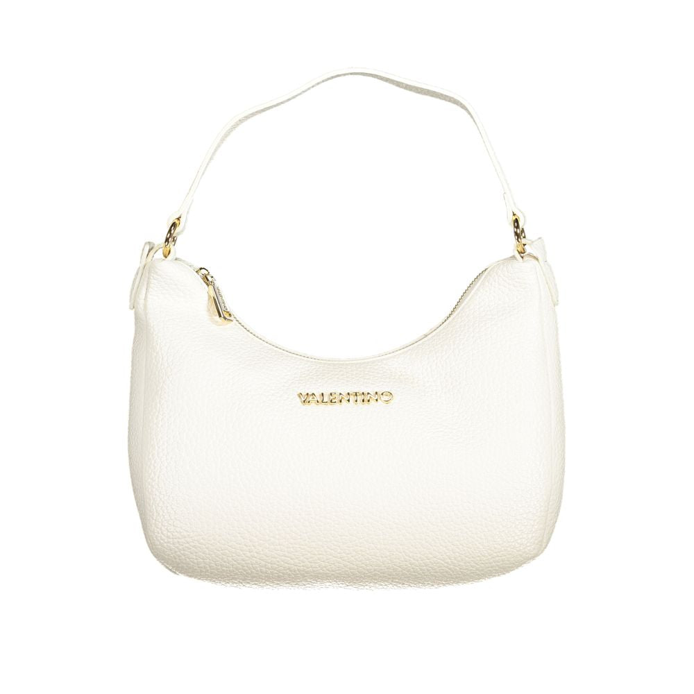 Mario Valentino White Polyethylene Women Handbag with shoulder strap and zip closure for eco-chic elegance and practical storage.