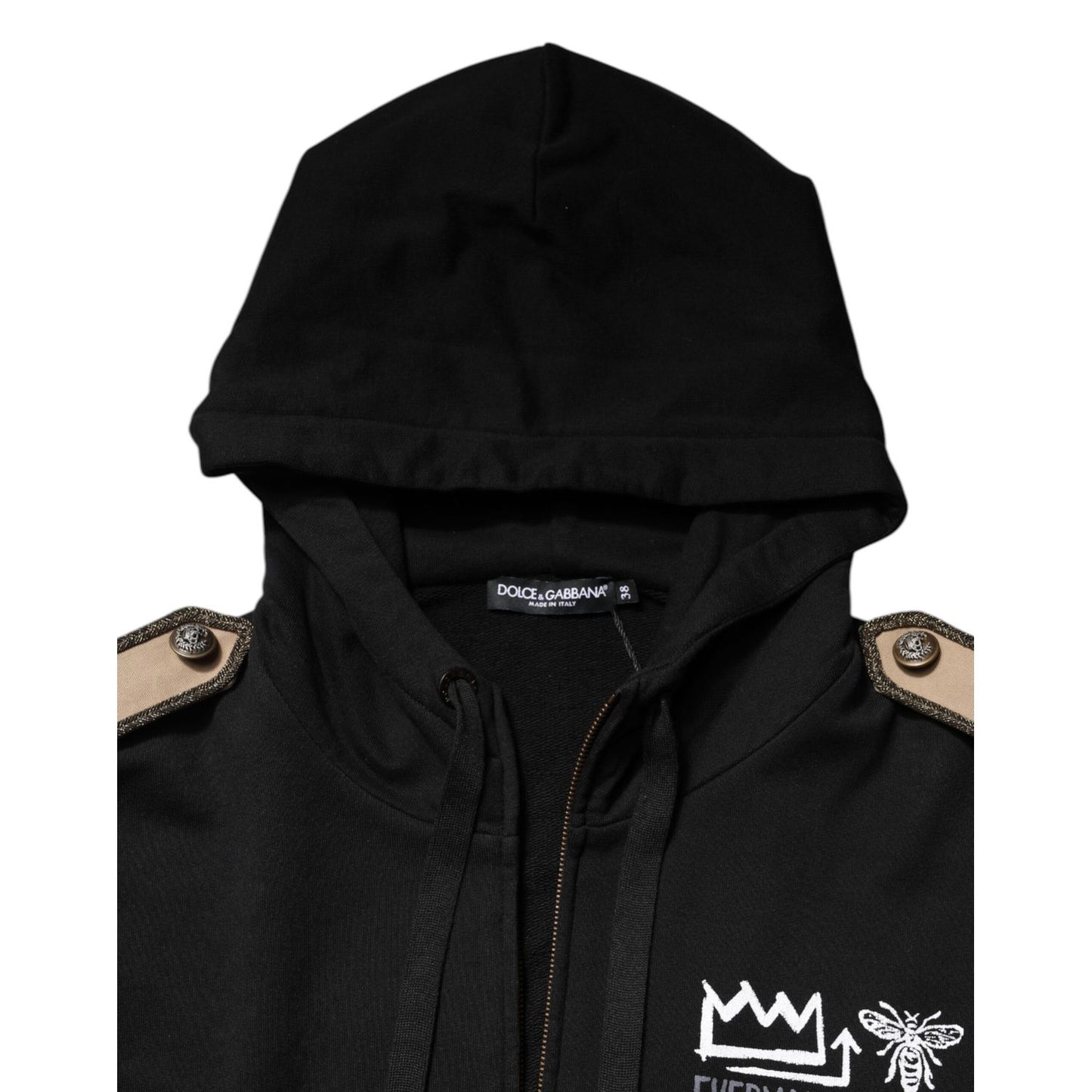 Dolce & Gabbana Black Logo Hooded Full Zip Sweatshirt Jacket