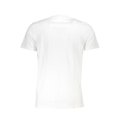 Cavalli Class White Cotton Men T-Shirt, back view, showcasing smooth texture and elegant design on a premium cotton fabric.